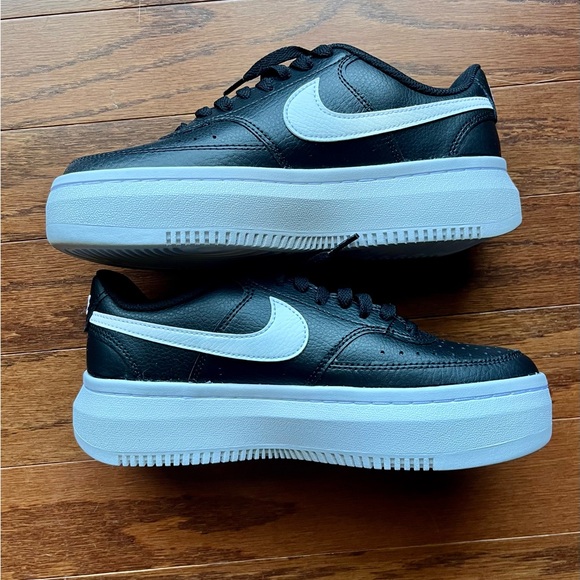 Nike Black and White Court Vision Alta LTE Sneakers (Women) - Picture 3 of 8